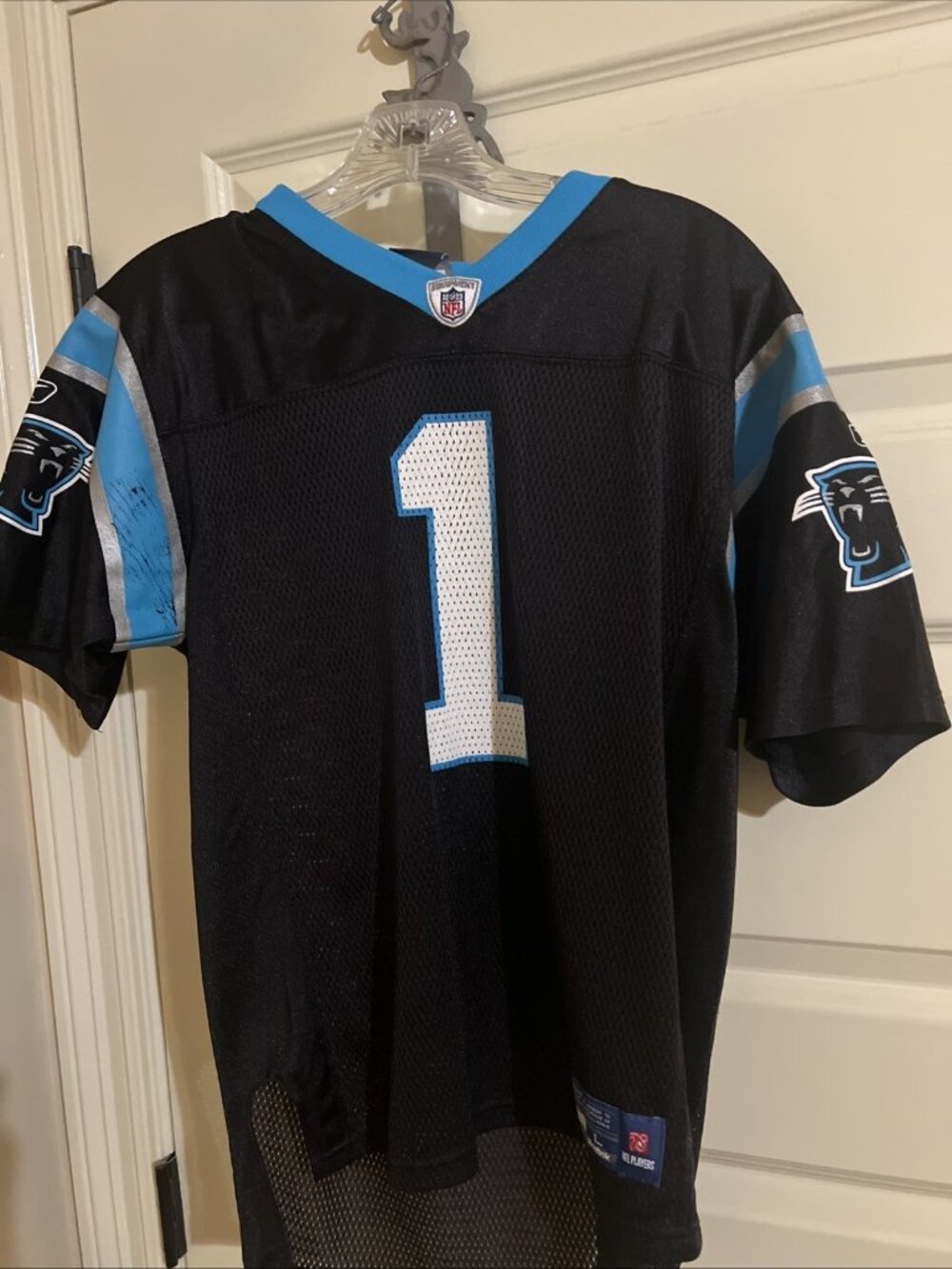 NFL-CAROLINA PANTHERS-CAM NEWTON JERSEY-SIZE YOUTH LARGE NFL PLAYERS-#1 Reebok